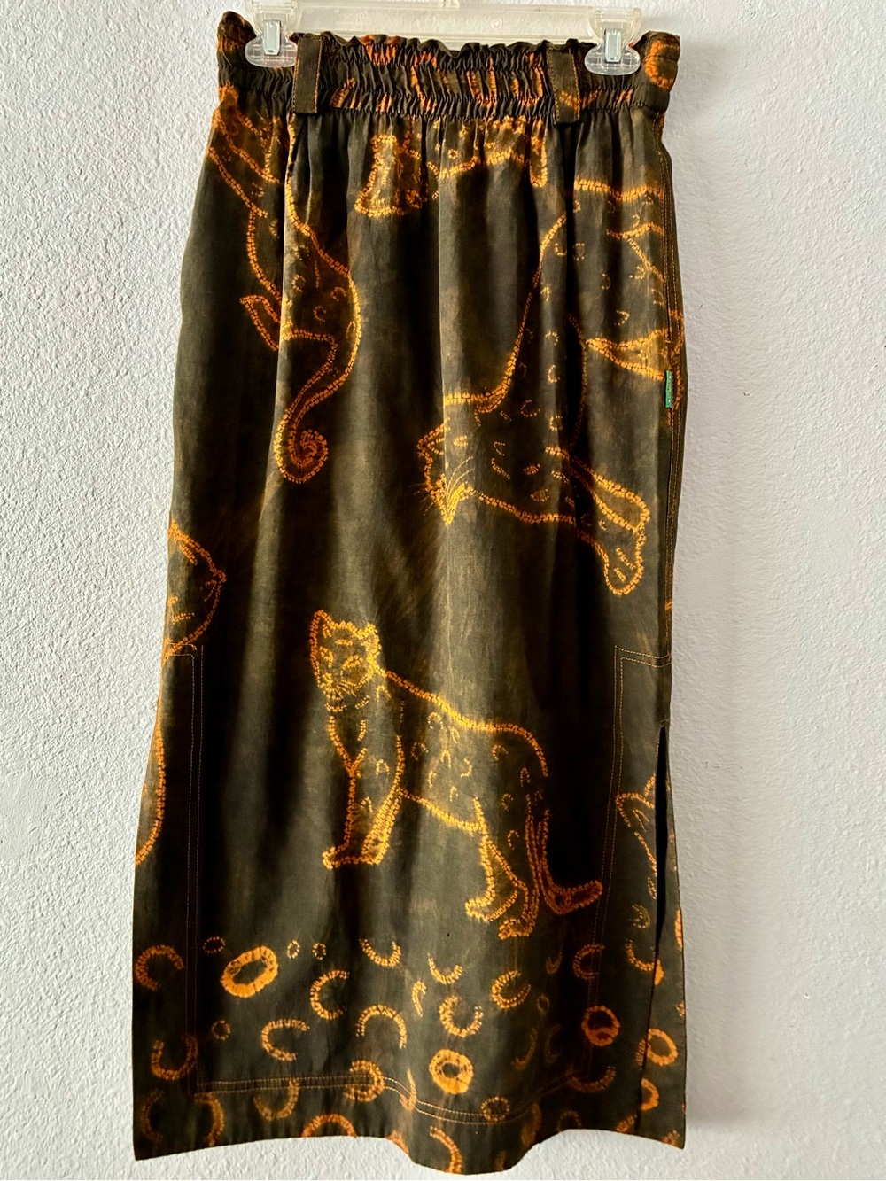 80s Gene Ewing Bis S 💯 Cotton Made in USA BR & OR Women's Elastic Waist Maxi EUC